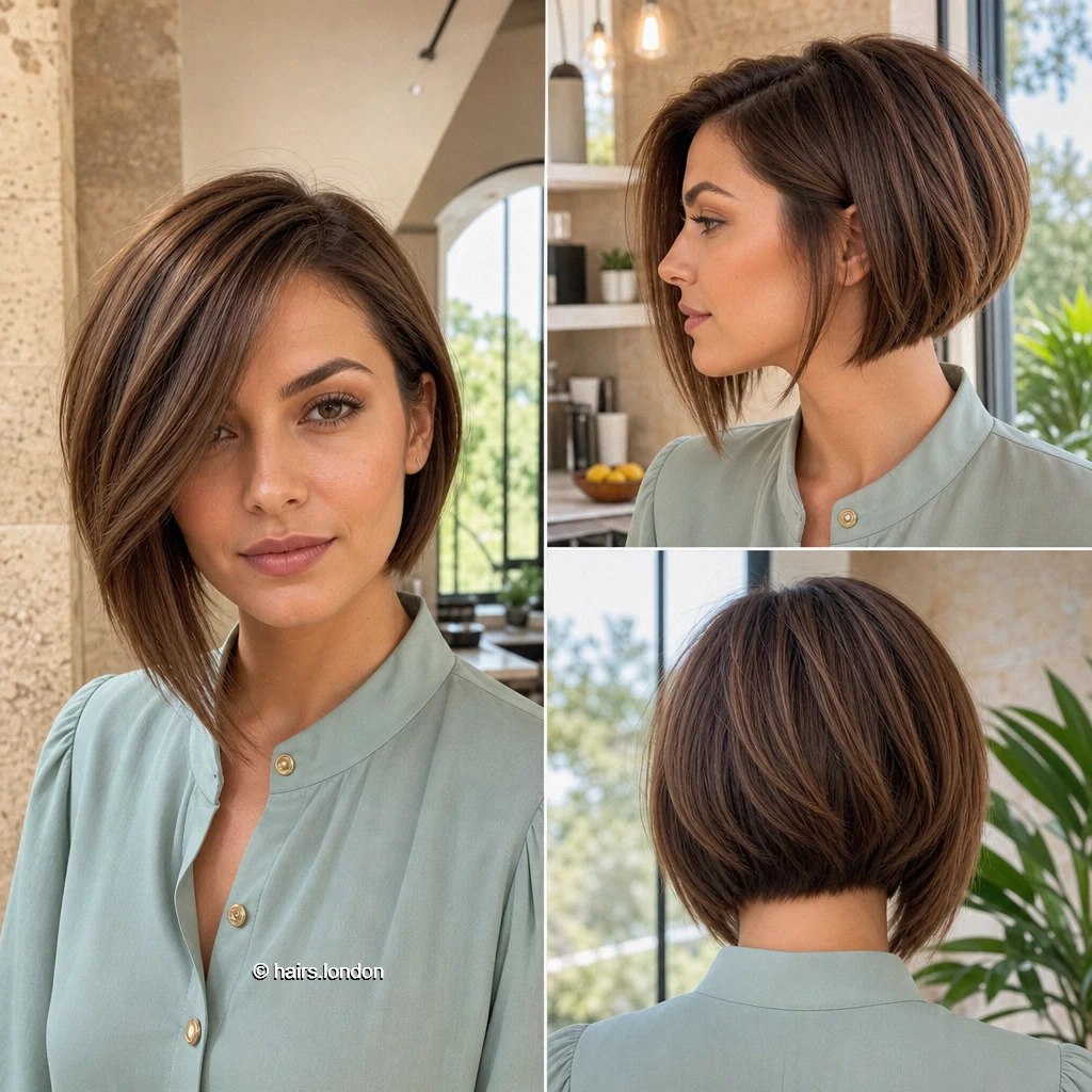 20 Bob Haircuts: Angled, Graduated and Textured Ideas Mocha Angled Bob