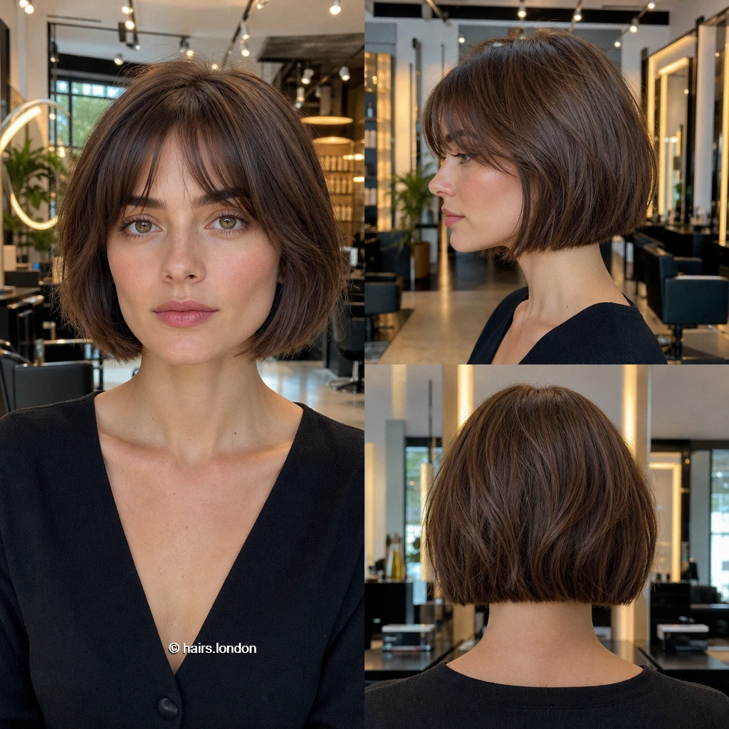 20 Bob Haircut Ideas, From Rounded Chin-Length Cuts to Layered Lobs Mocha Fringed Bob