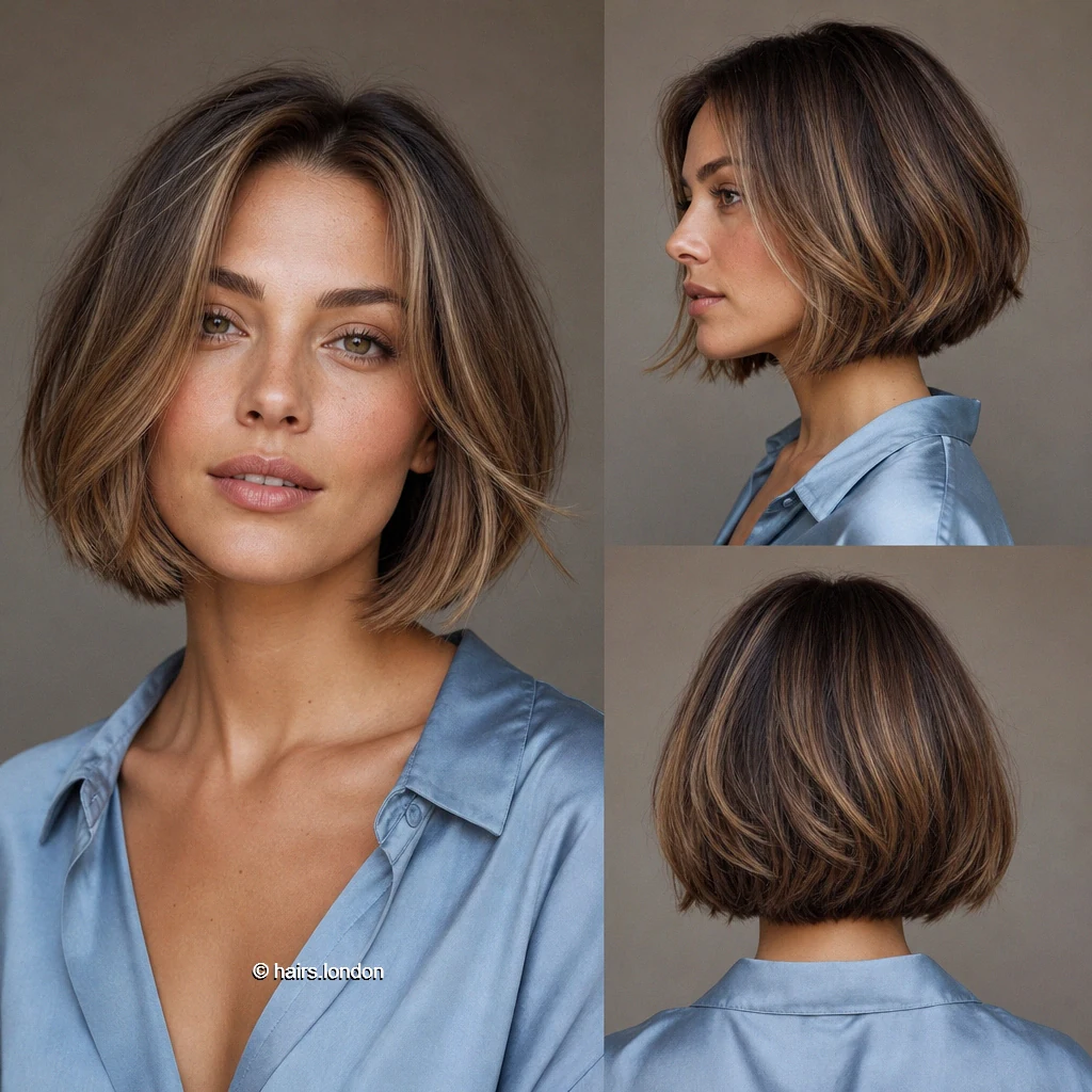 20 Bob Haircut Ideas, From Softly Layered to Sleek and Graduated Mocha Rounded Bob