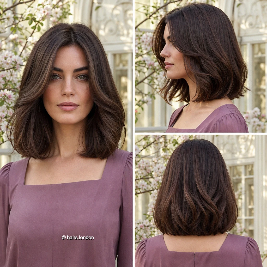 25 Brunette Bob Haircuts, From Sleek Jawline Shapes to Textured Lobs Mocha Shoulder Lob