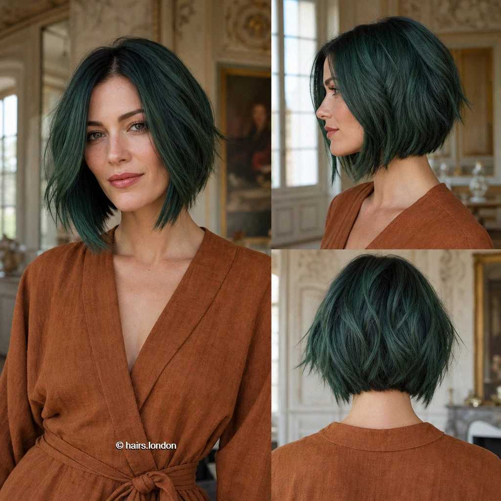20 Teal Bob Haircuts, From Sleek Jaw-Length Shapes to Textured Short Bobs Moss Relaxed Bob