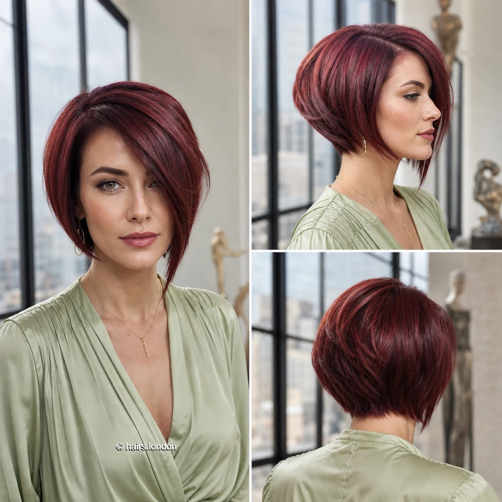 22 Red and Plum Bob Haircuts, from Sleek Lines to Textured Layers Mulberry Tapered Bob