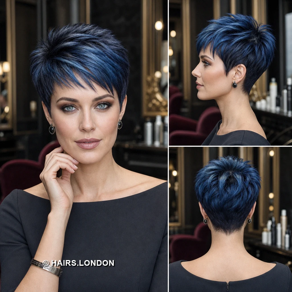 Navy Layered Pixie