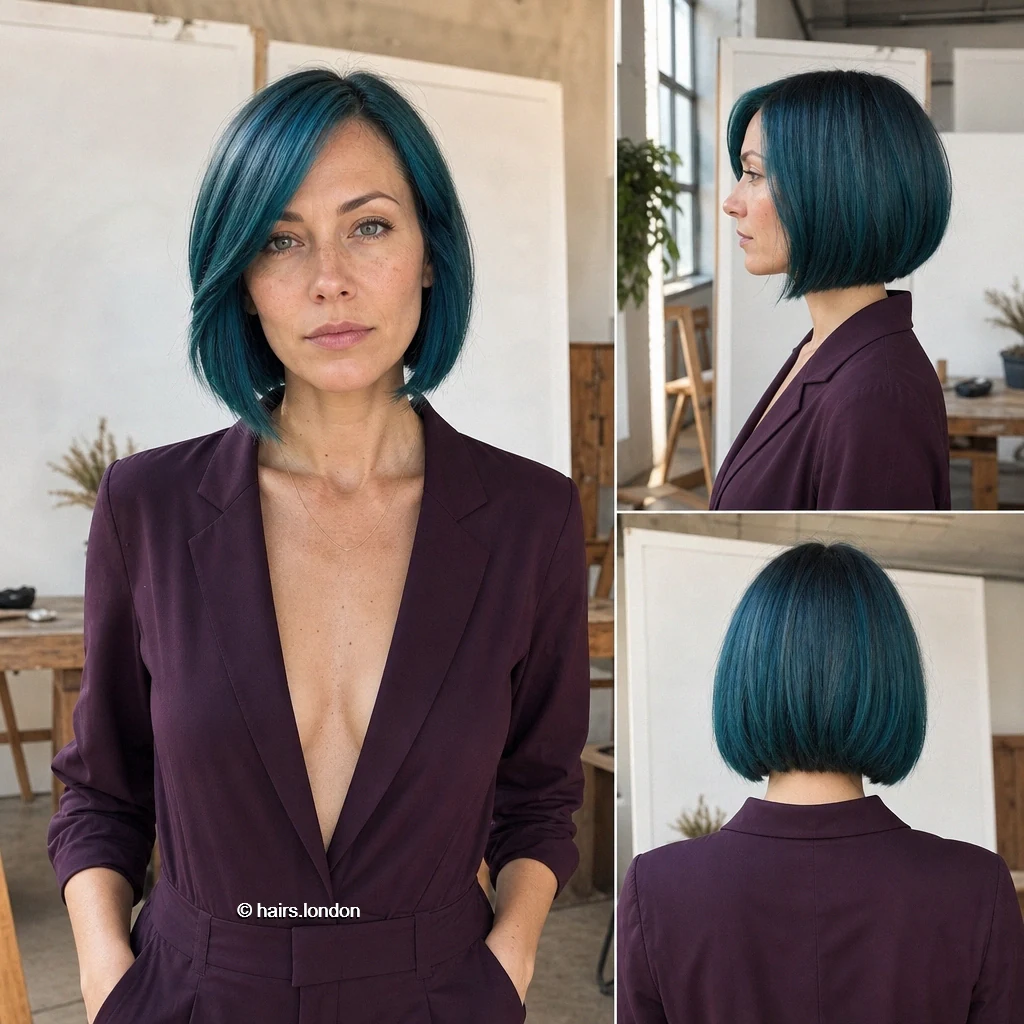 20 Teal Bob Haircuts, From Sleek Jaw-Length Shapes to Textured Short Bobs Ocean Smooth Bob