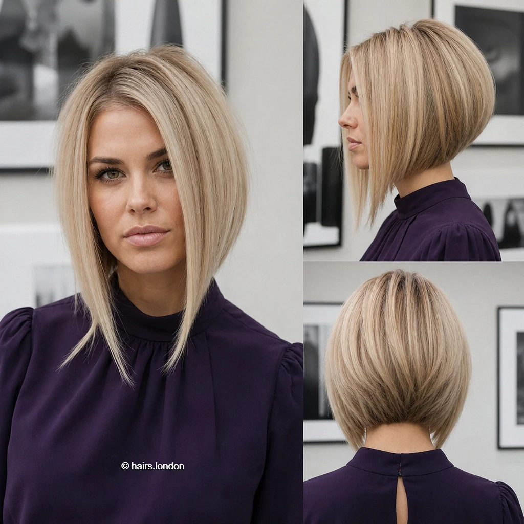 15 Blonde Bob Haircuts: Graduated Shapes, Angled Fronts and Soft Texture Pale Angled Graduation