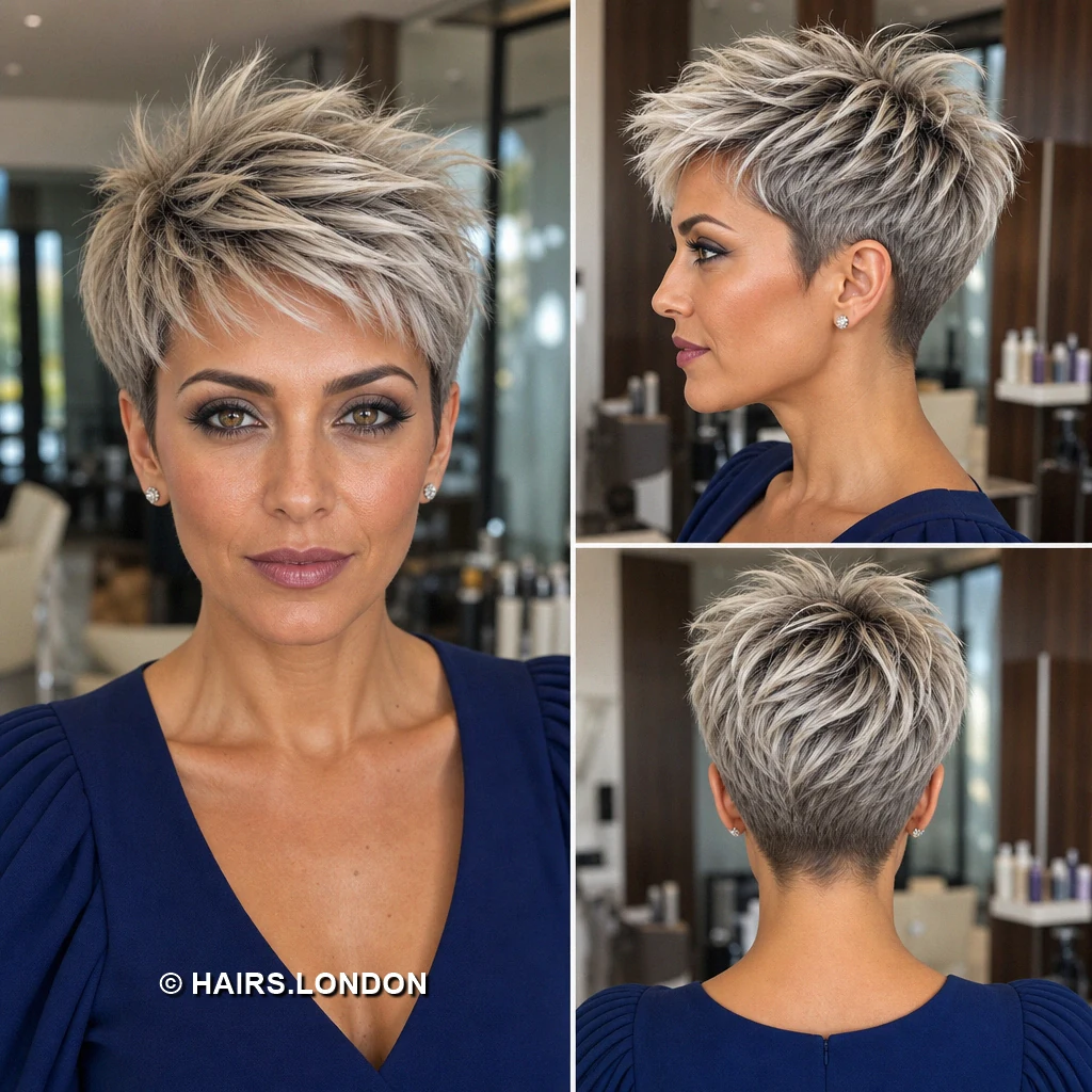 18 Short Blonde Pixie Cuts With Swept Fringes and Tapered Napes Pale Asymmetric Sweep