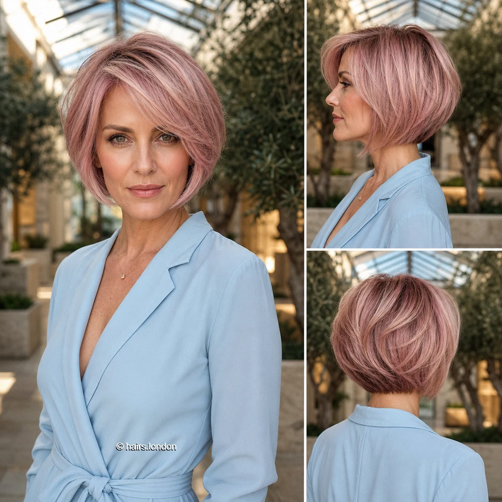 Palepink Sculpted Bob
