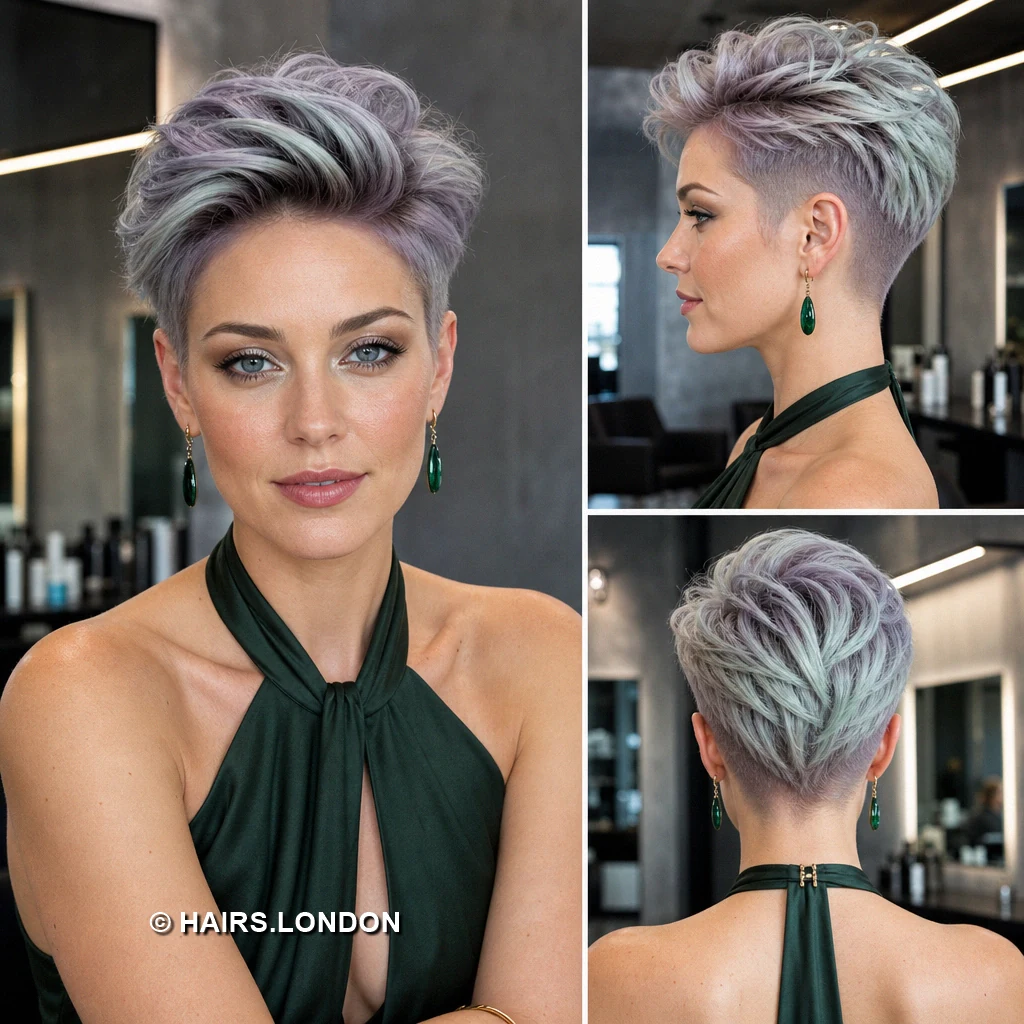 10 Textured Pixie Cuts with Highlights, from Silver to Soft Pastels Pastel Spiked Pixie