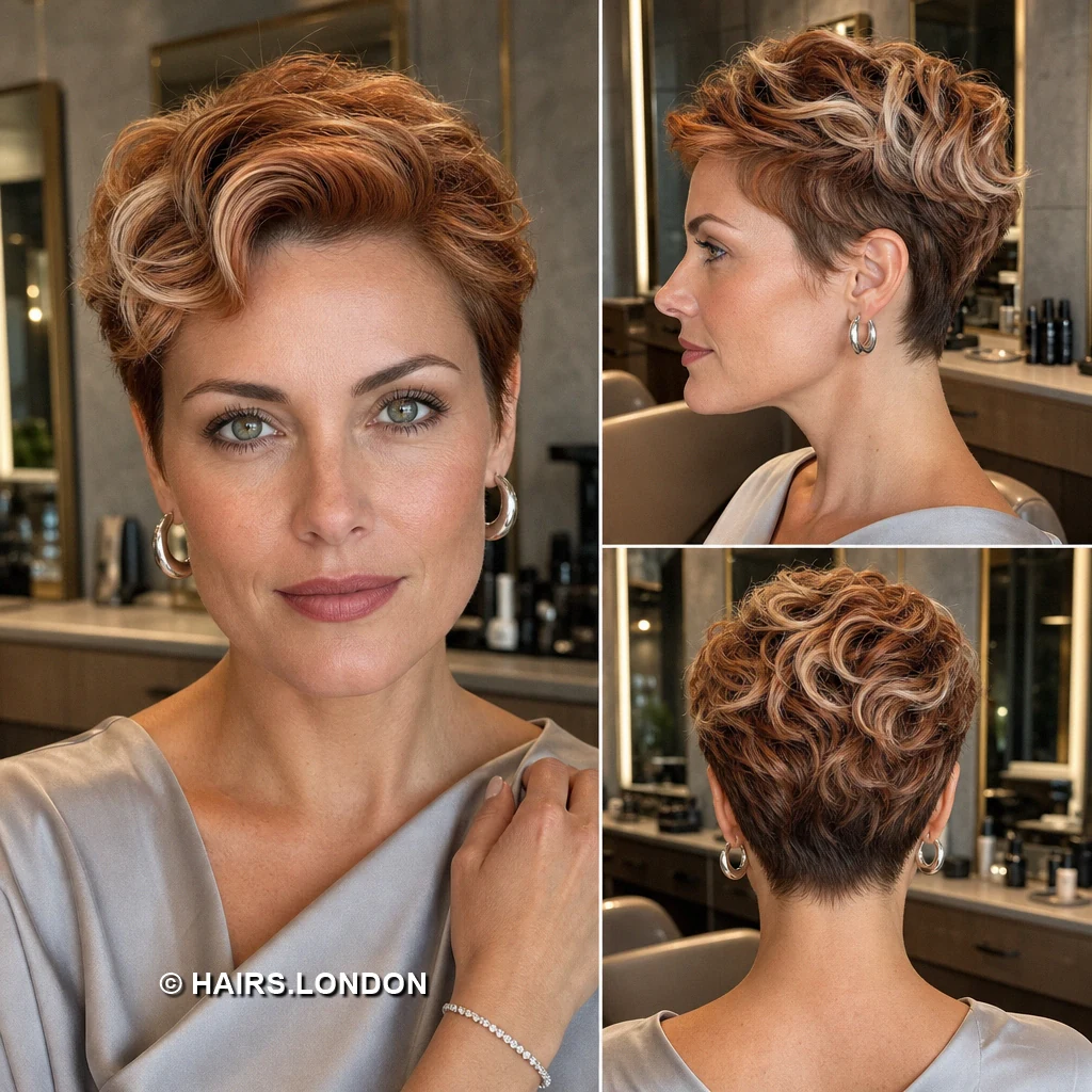 17 Textured Pixie Haircuts with Sweeping Fringes and Tapered Napes Peach Softflow Pixie