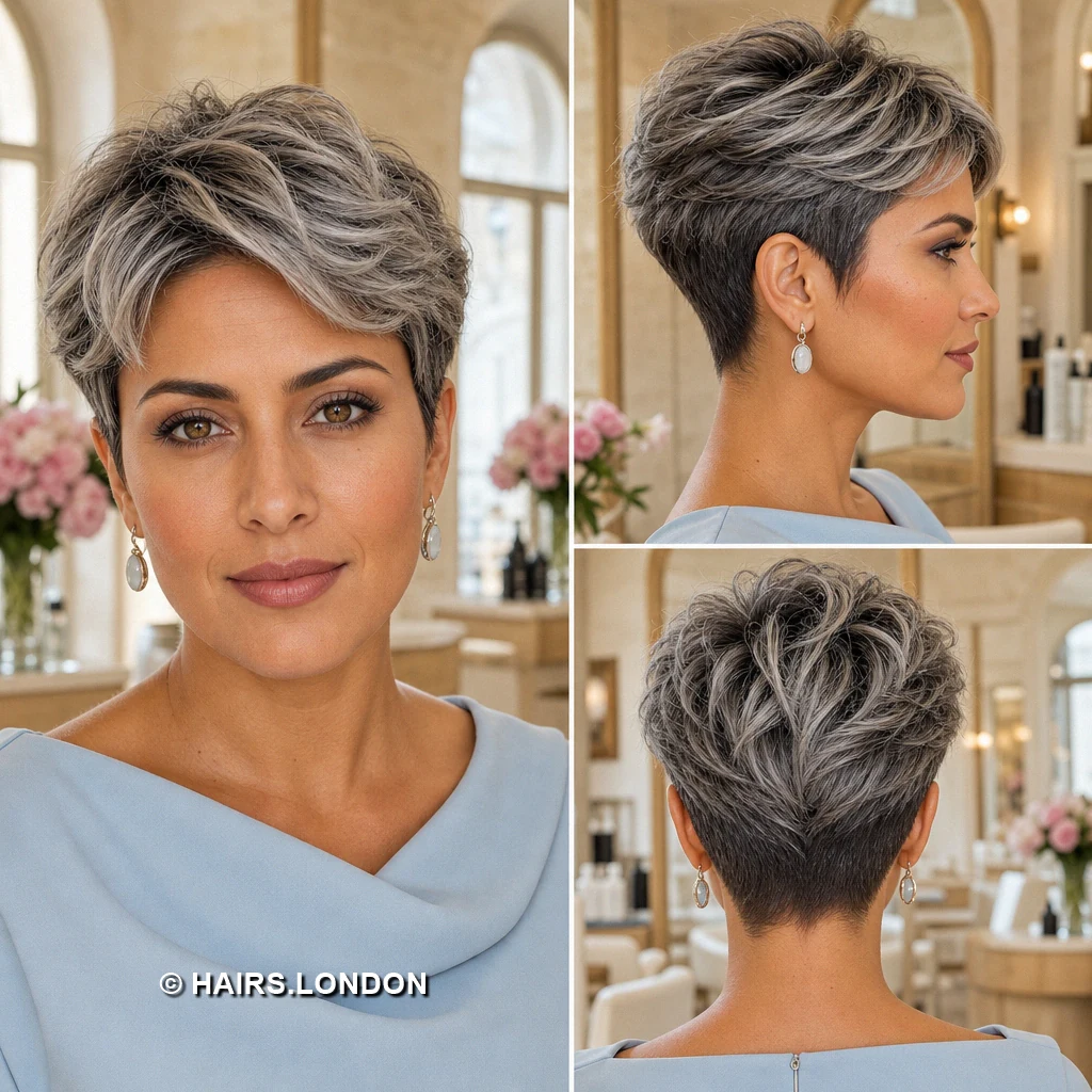 21 Silver Pixie Haircuts with Texture, Sweeping Fringes and Tapered Napes Pepper Angled Pixie