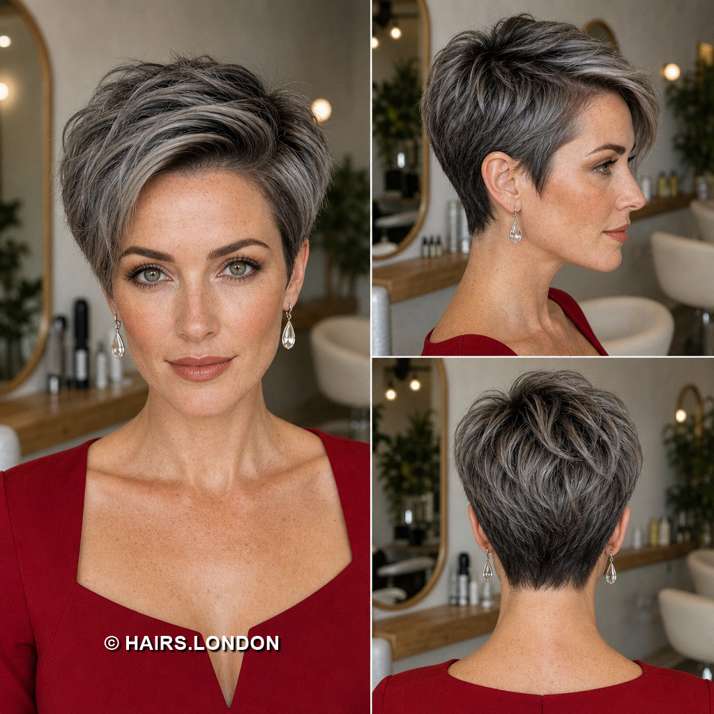 18 Gray Pixie Haircuts with Silver Waves Curls and Spiky Layers Pewter Tousled Pixie