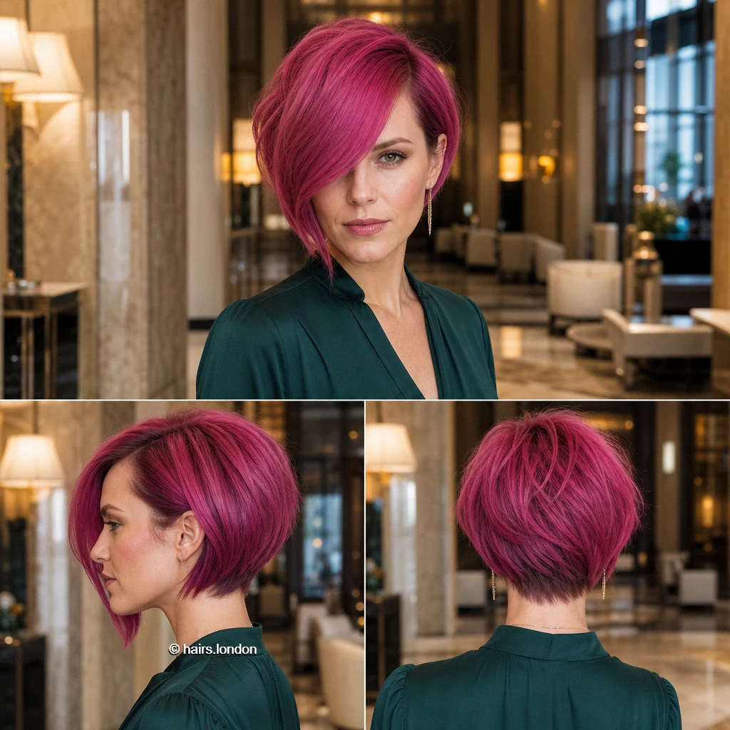 Pink Asymmetric Bob