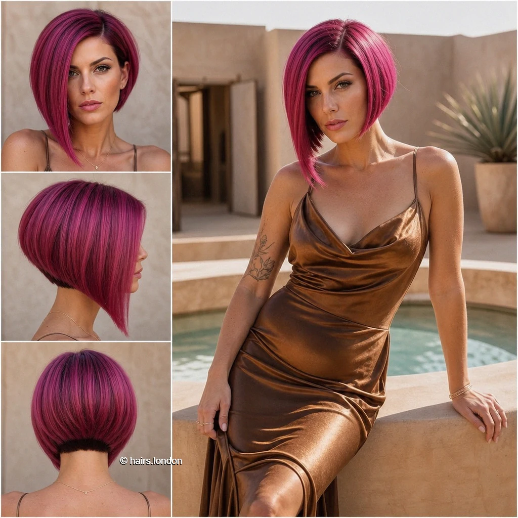 20 Magenta Bob Haircuts: Shapes from Blunt to Shaggy Pink Asymmetrical Bob