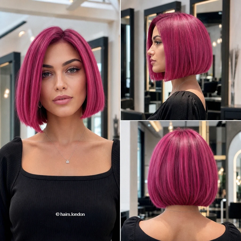 Pink Blunt Bob