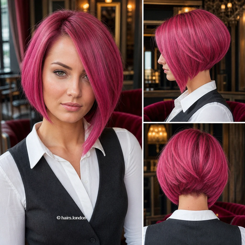 17 Bob Haircut Ideas, From Smooth Rounded Shapes to Textured Short Cuts Pink Graduated Bob