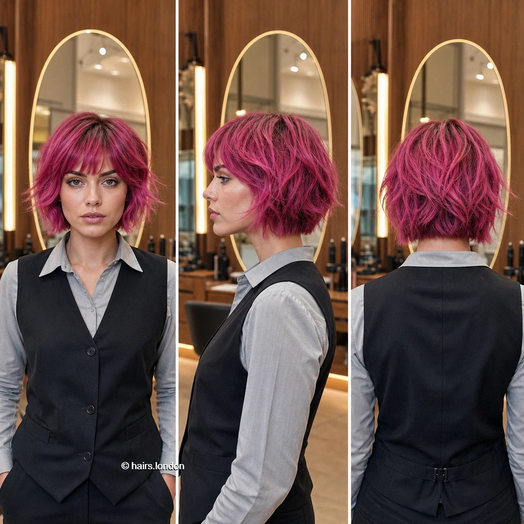 17 Colorful Bob Haircuts, from Sleek Graduated Shapes to Tousled Waves Pink Shaggy Bob