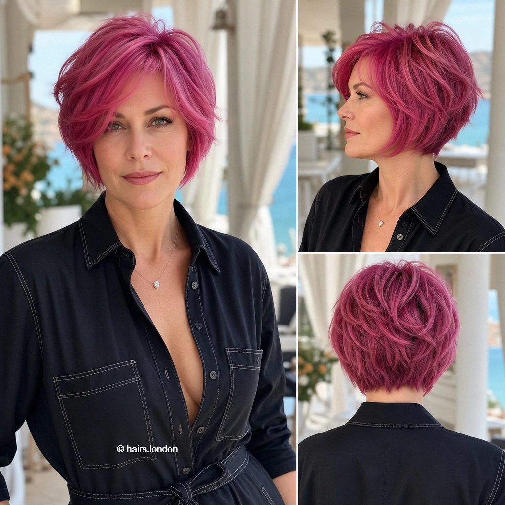 19 Colorful Bob Haircuts, From Pastel Blunt Cuts to Vivid Layered Shapes Pink Sidefringe Bob
