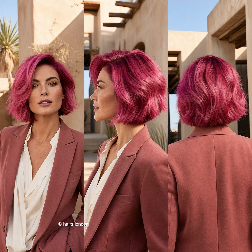 20 Magenta Bob Haircuts: Shapes from Blunt to Shaggy Pink Tousled Bob