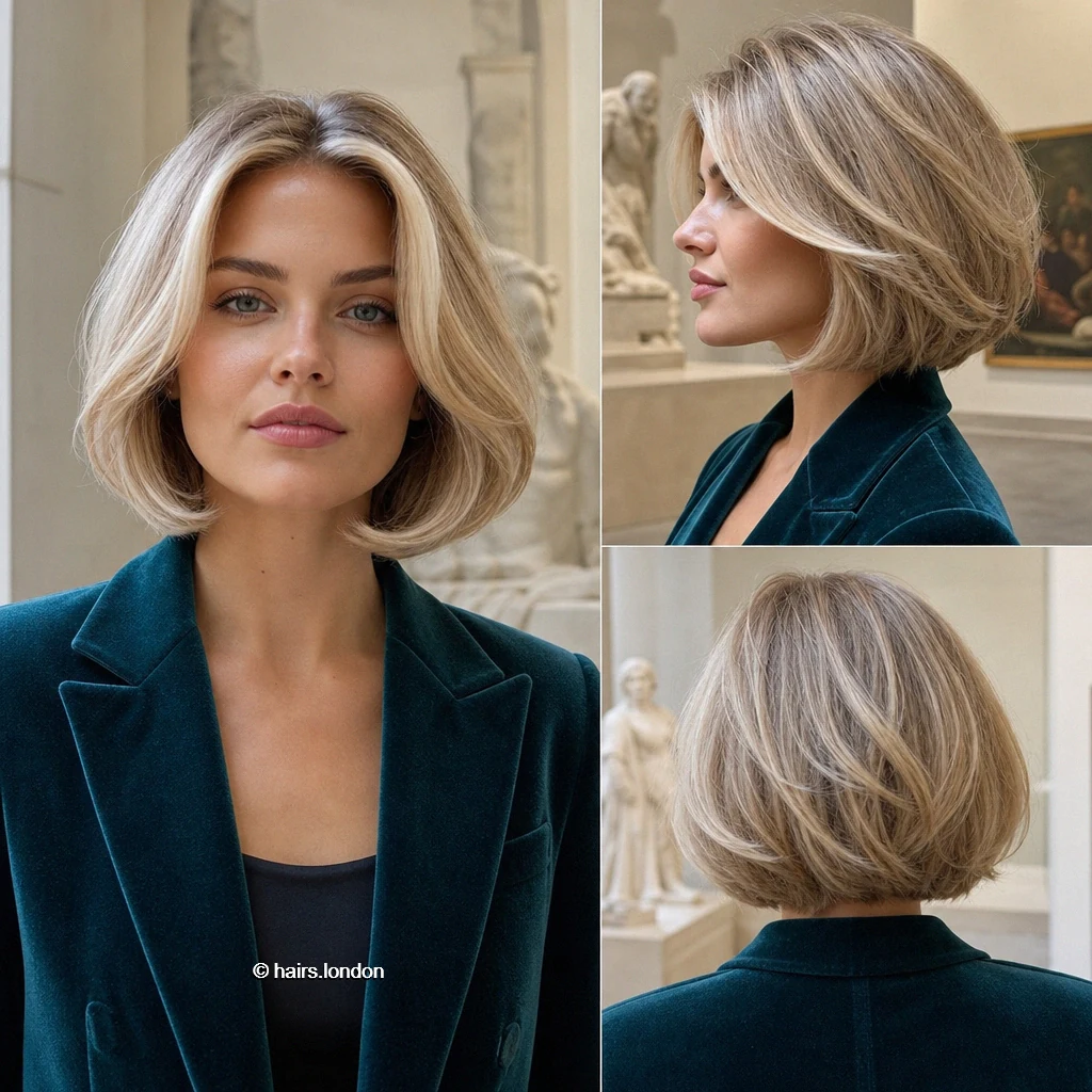20 Short Bob Haircuts with Shape, Texture and Movement Platinum Curved Bob