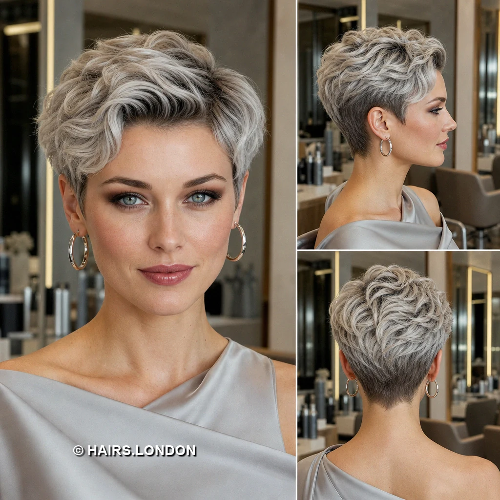 19 Silver Pixie Haircuts With Swept Fringes and Tapered Napes Platinum Pointed Crown