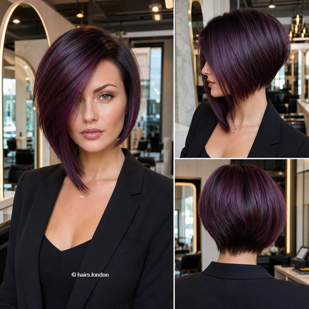 Plum Angled Bob