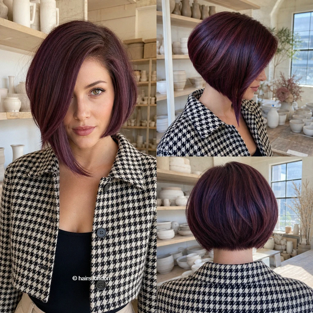 Plum Angled Bob