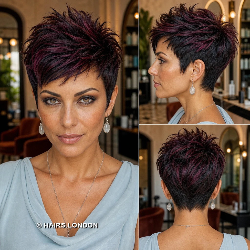 Plum Angled Fringe