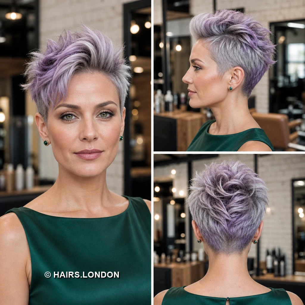 12 Lavender Pixie Haircuts with Swept Fringes and Textured Crowns Plum Asymmetric Fringe