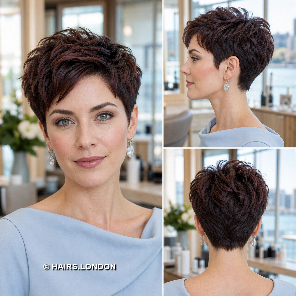 16 Burgundy Pixie Haircuts with Fringe, Texture, and Tapered Napes Plum Choppy Pixie