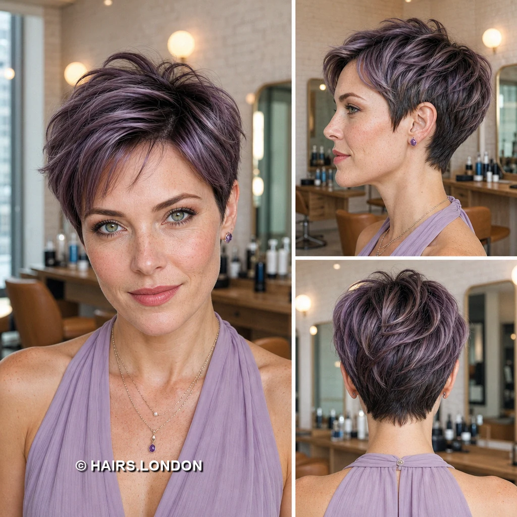 Plum Curled Pixie