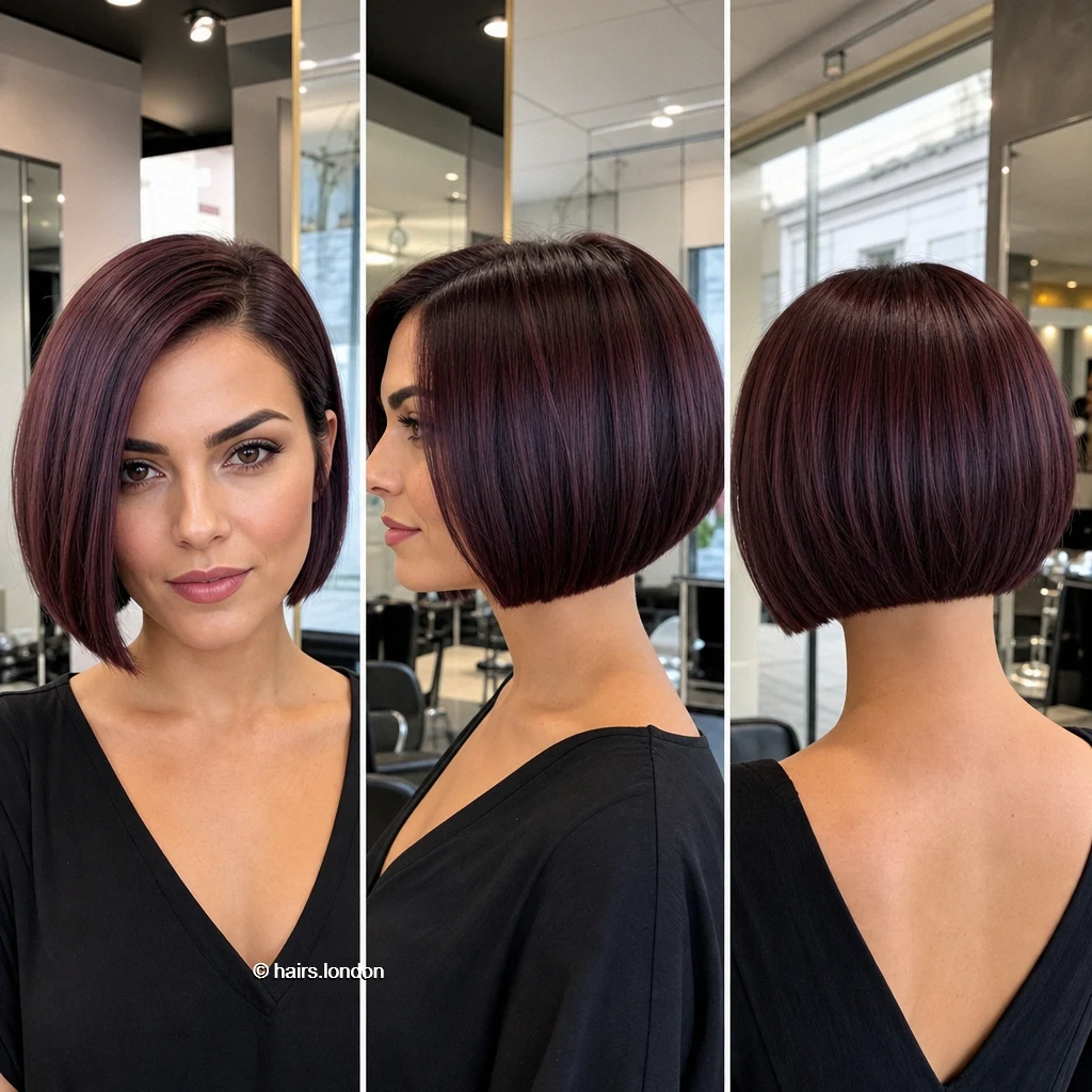 Plum Glossy Bob
