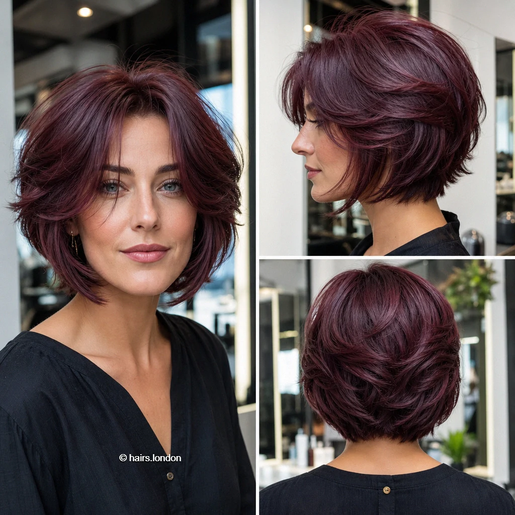 Plum Layered Bob