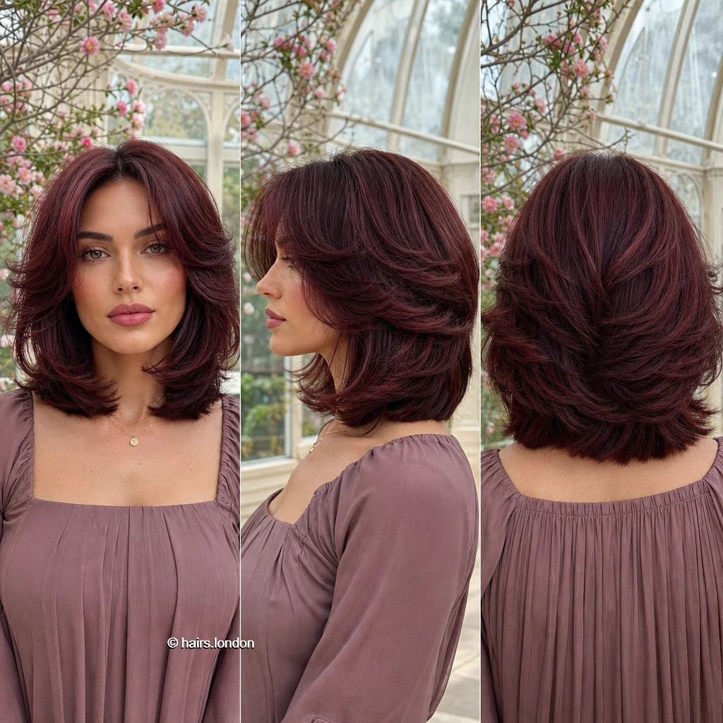 20 Red Bob Haircuts, From Rounded Copper Cuts to Textured Burgundy Styles Plum Layered Lob
