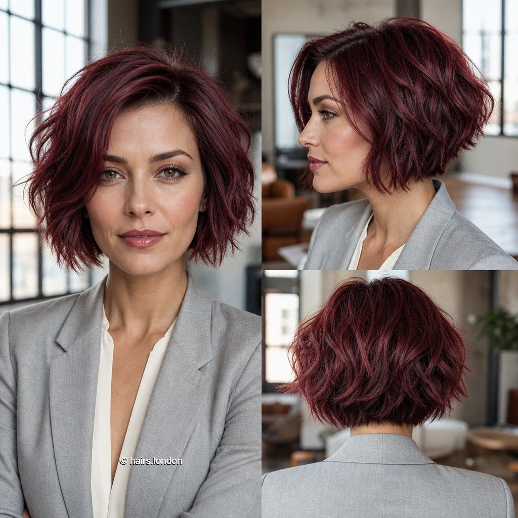 18 Red Bob Haircuts, From Tousled Copper to Sleek Burgundy Plum Piecey Bob
