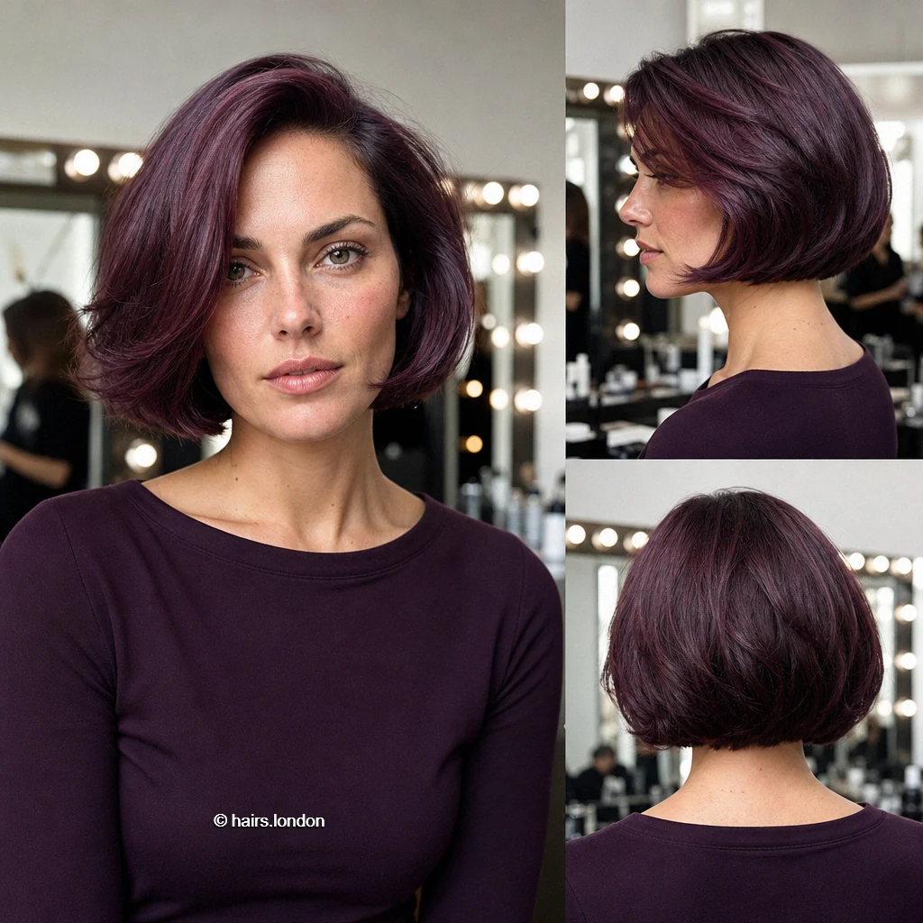 Plum Rounded Bob