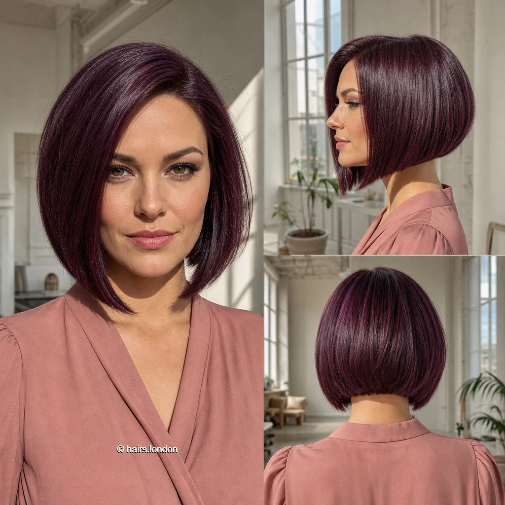 19 Purple Bob Haircut Ideas, From Sleek Lines to Soft Layers Plum Rounded Bob