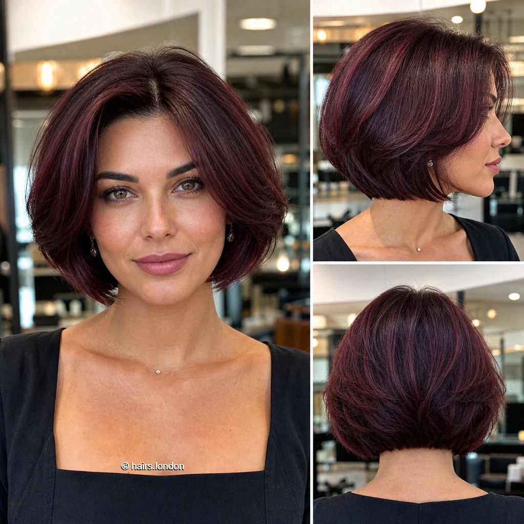 Plum Rounded Bob