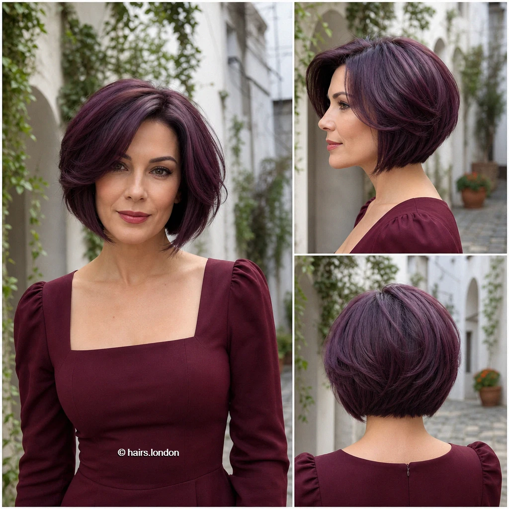 Plum Sculpted Bob