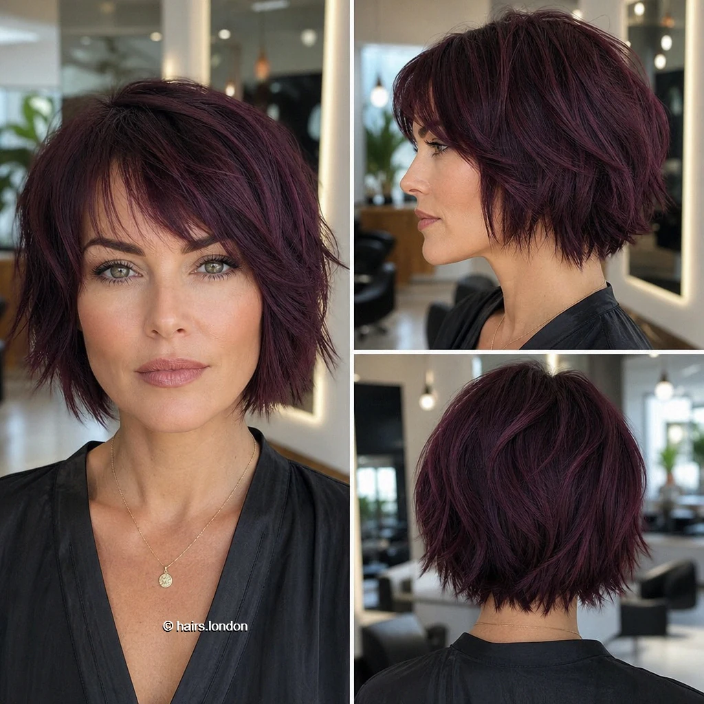 Plum Shaggy Bob
