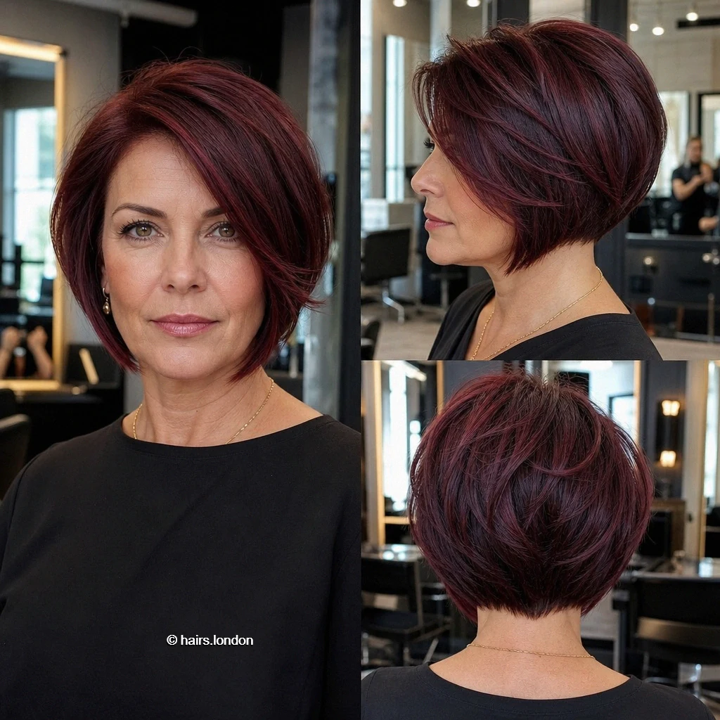 Plum Sidefringe Bob