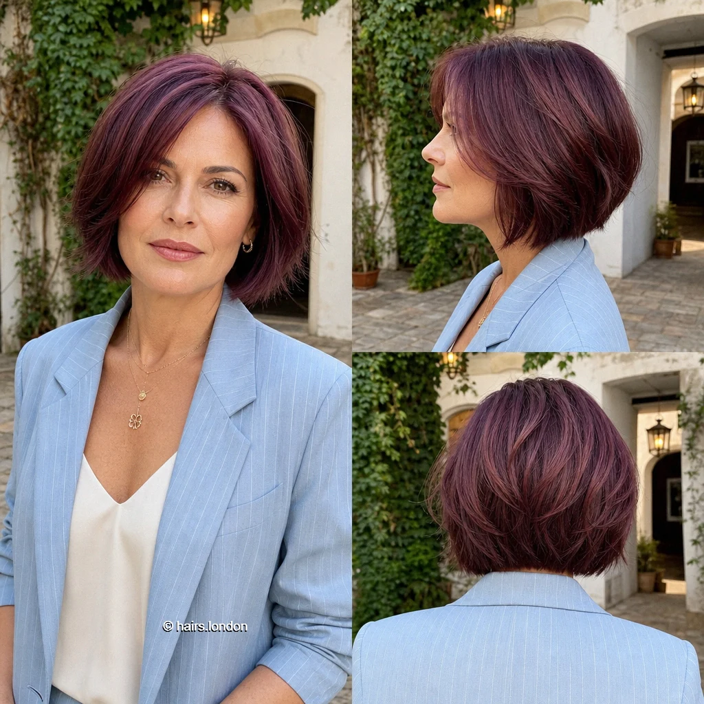 Plum Sidefringe Bob