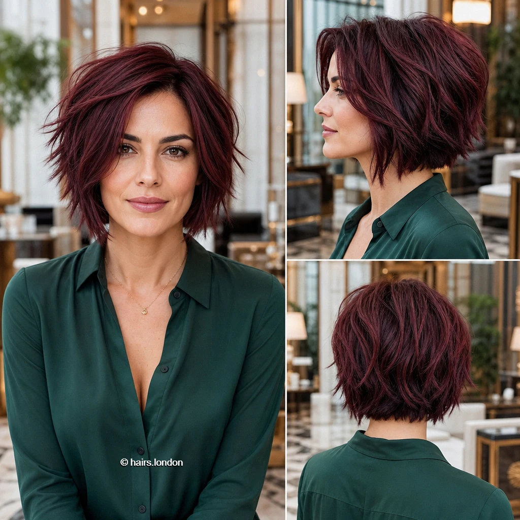 Plum Tousled Bob
