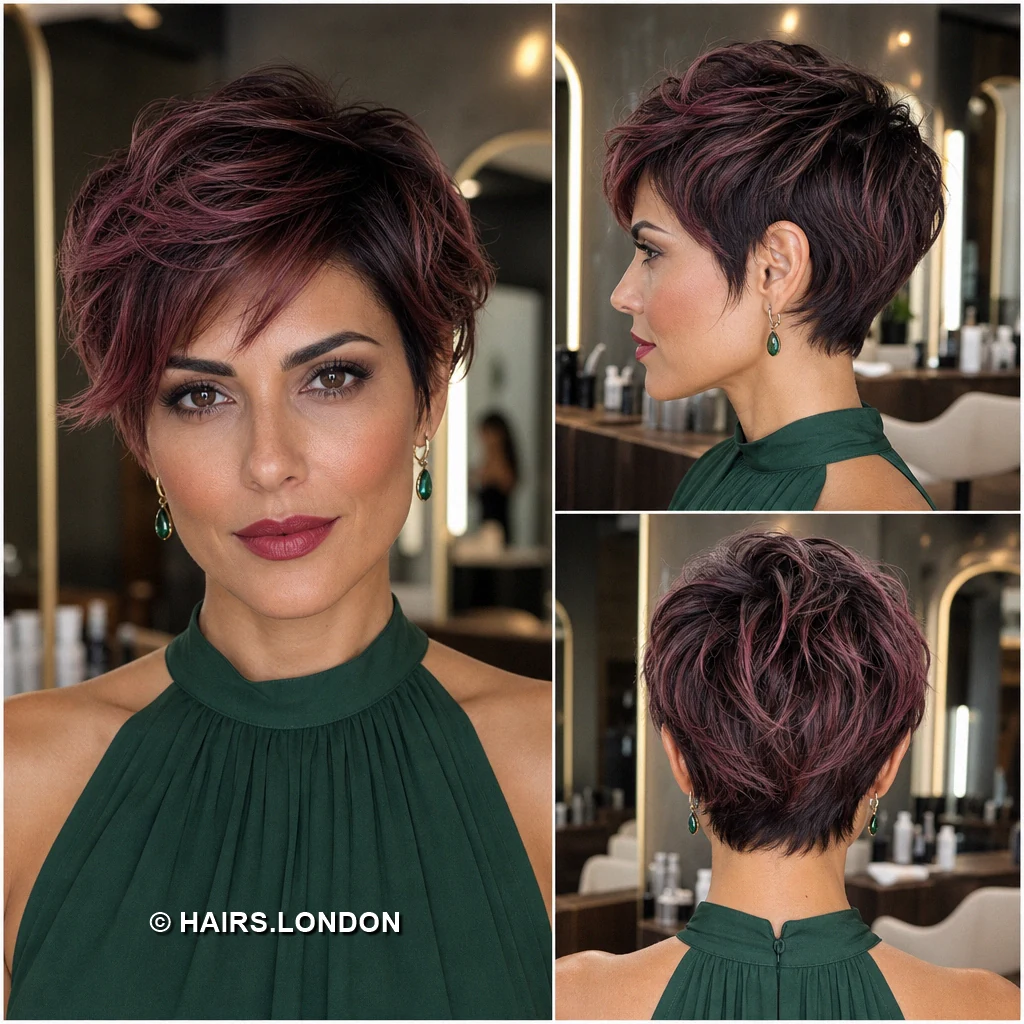 Plum Tousled Fringe