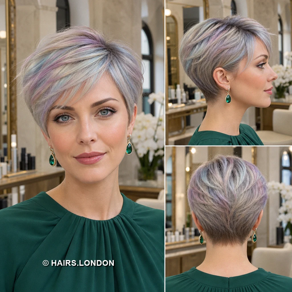 12 Pastel Pixie Cuts with Swept Fringes, Textured Crowns, and Tapered Napes Powder Piecey Pixie
