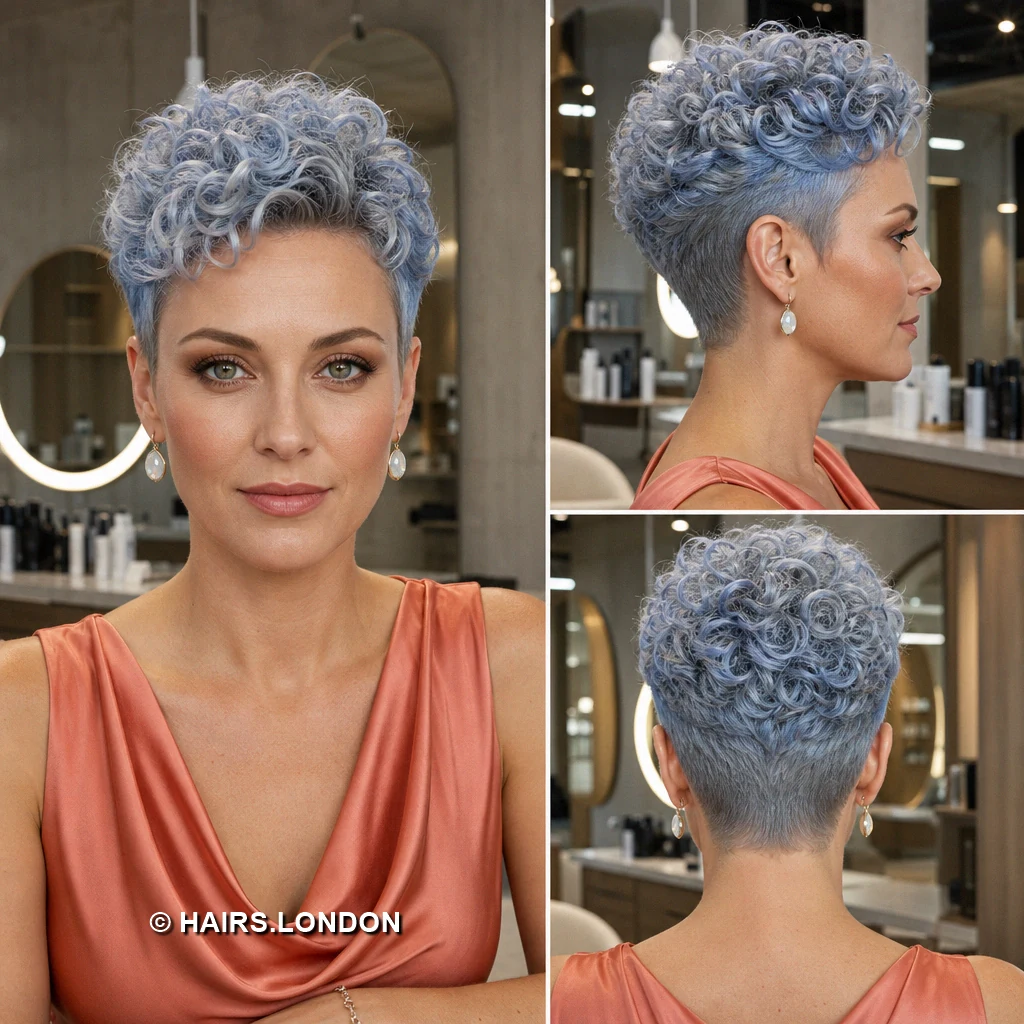 Cool-Toned Pixie Cuts: Six Ways to Wear Silver, Blue, and Lavender Powderblue Curly Crown