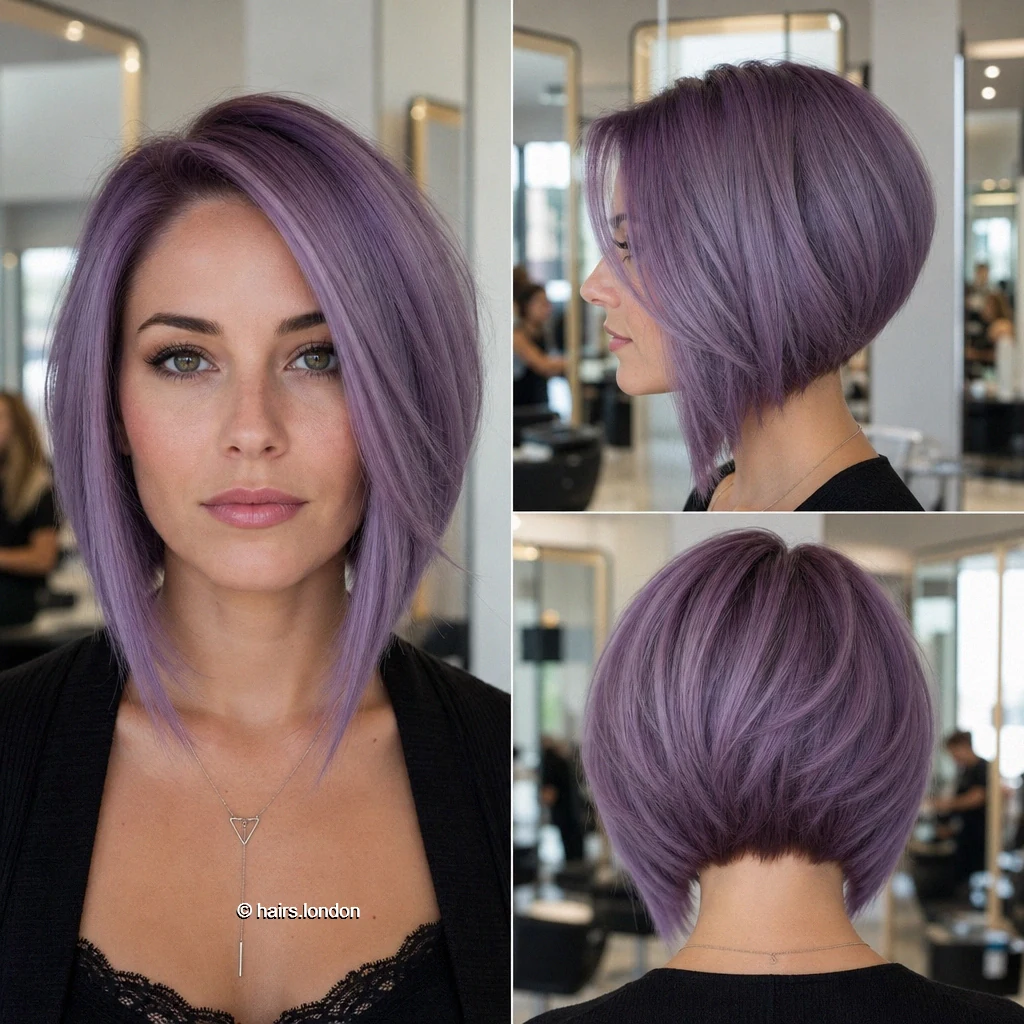 Purple Inverted Bob