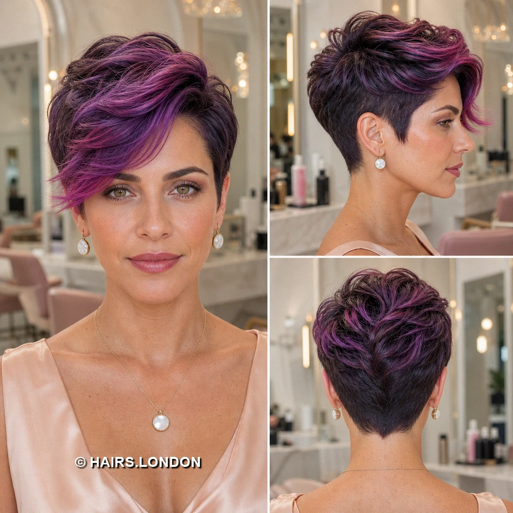 19 Colorful Textured Pixie Cuts with Shape and Movement Purple Lilac Pixie