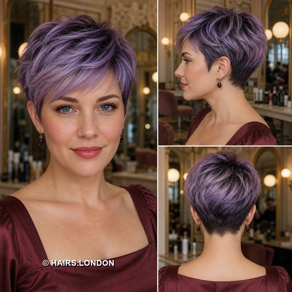 19 Purple Pixie Haircuts with Lavender Layers and Magenta Highlights Purple Piecey Pixie
