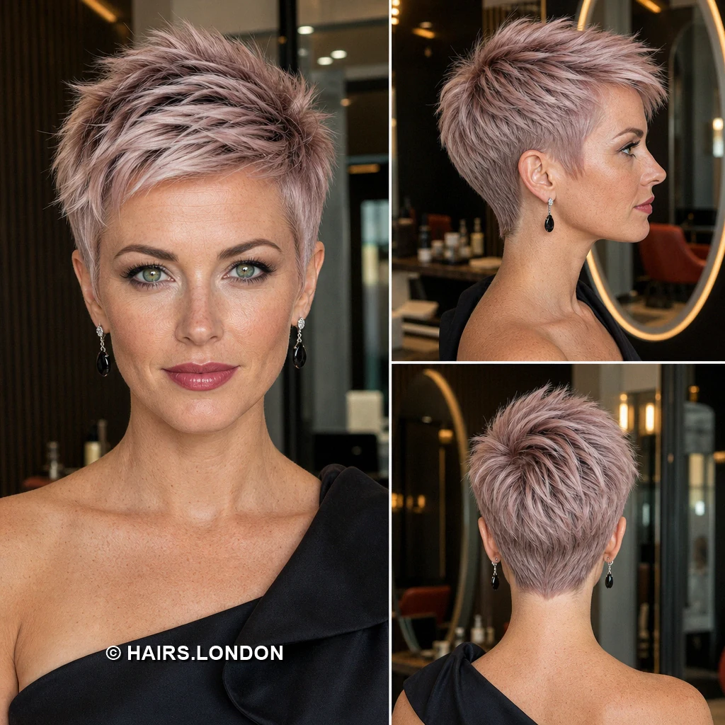 19 Lavender and Purple Pixie Haircuts With Shape, Texture, and Color Purple Upright Quiff
