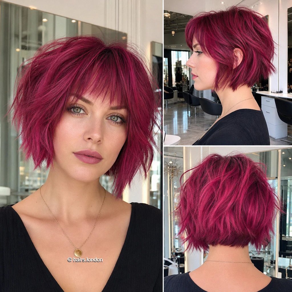 Raspberry Shaggy Bob